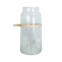 TAK Design - Drinken Waterglas Wrap Me Mini met Lederen Band - Glas - Bruin