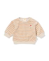 HEMA Newborn trui velours strepen ecru (ecru)