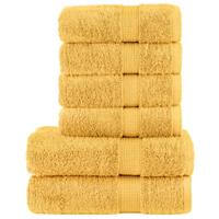 VidaXL 6-delige handdoekenset solund 600 g/m² goudkleurig VidaXL 6-delige handdoekenset solund 600 g/m² goudkleurig