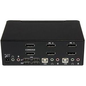 StarTech.com 2-poort Dubbele DisplayPort USB KVM-switch met Audio en USB 2.0-hub