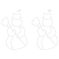 Kerstverlichting sneeuwpop silhouet 2 st 35 LEDs warm wit