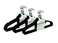 30 Benson Kledinghangers - Zwart - fluweel - kleerhangers 30 Benson Kledinghangers - Zwart - fluweel - kleerhangers