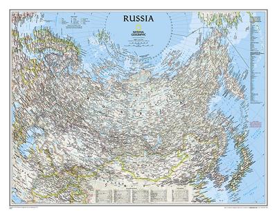 Wandkaart 22091 Russia - Rusland, 77 x 60 cm | National Geographic