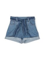 Philosophy Di Lorenzo Serafini Kids short en jean à taille ceinturée - Bleu