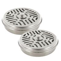 Home Deco Factory Wierookhouder - 2x - D14 cm - metaal - zilver - spiraal - muggen werend