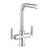 Crosswater Tropic tweegreeps keukenkraan met draaibare uitloop chroom TP711DC