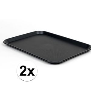 2x Horeca dienblad zwart 45 x 35 cm