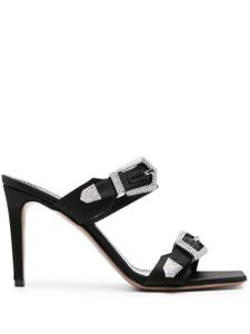 Paris Texas mules Ursula 85 mm en satin - Noir