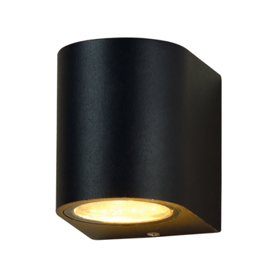 Moderne wandlamp Sacramento zwart schijnt naar beneden rond voor binnen en buiten excl. lamp
