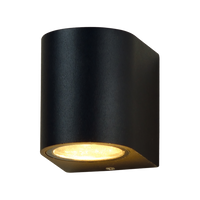 Moderne wandlamp Sacramento zwart schijnt naar beneden rond voor binnen en buiten excl. lamp