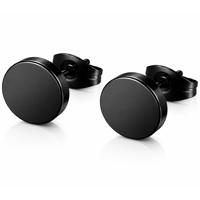 LGT Jewels Ronde oorknoppen Edelstaal Zwart-12mm