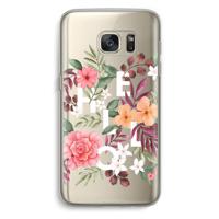 Hello in flowers: Samsung Galaxy S7 Transparant Hoesje