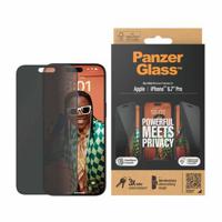 iPhone 15 Pro Max PanzerGlass Ultra-Wide Fit Privacy EasyAligner Screenprotector - Zwarte Rand - thumbnail