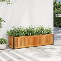 Plantenbak 110x30x27,5 cm massief acaciahout en staal