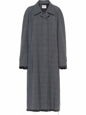 Miu Miu manteau en laine à carreaux Prince de Galles - Gris