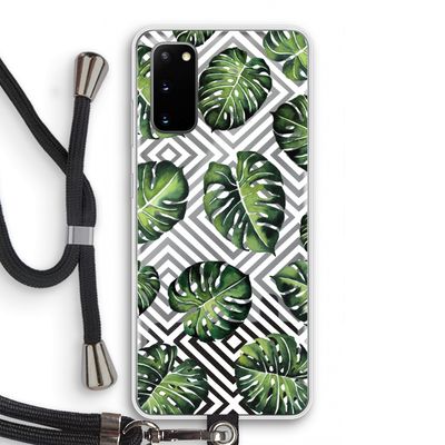 Geometrische jungle: Samsung Galaxy S20 Transparant Hoesje met koord