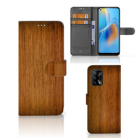 OPPO A74 4G Book Style Case Donker Hout