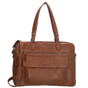 Enrico Benetti Business Laptoptas Caen 17'' Cognac