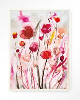 Urban Cotton Wandkleed 'Spring Flowers' 80 x 110cm in Floating Frame - off white