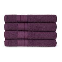 Good Morning Handdoeken set van 4 "Uni" - Bordeaux - (50x100 cm) - Katoen