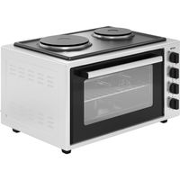 Wiggo WMO-E4562H(W) - Vrijstaande oven met kookplaat 2000 W - 45 liter - Wit - thumbnail