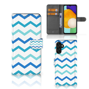 Samsung Galaxy A04s | Samsung Galaxy A13 5G Telefoon Hoesje Zigzag Blauw