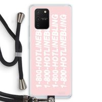 Hotline bling pink: Samsung Galaxy S10 Lite Transparant Hoesje met koord