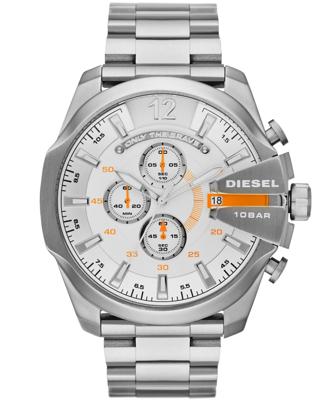 Mega Chief chronograaf witte wijzerplaat roestvrij stalen HerenhorlogeDZ4328