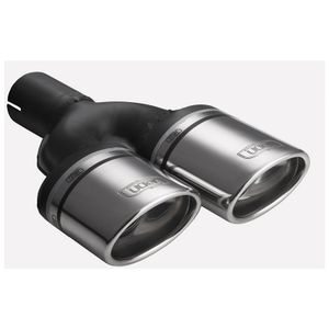 Ulter Sport Uitlaatsierstuk (links) - Dubbel Ovaal 95x65mm Schuin - Lengte 200/180mm - Montage ->50m USN2101L