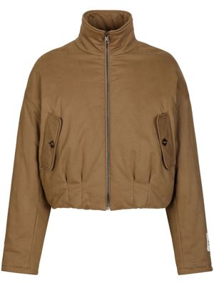 Dolce & Gabbana veste matelassée à patch logo - Marron