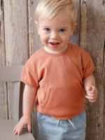 Babysweater met korte mouwen roest