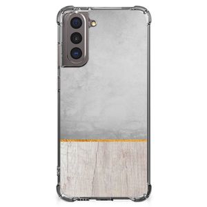 Samsung Galaxy S21 Stevig Telefoonhoesje Wood Concrete