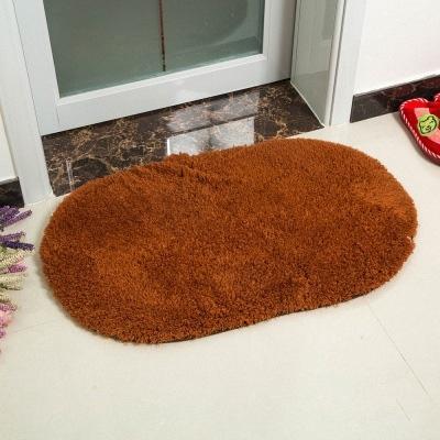 Faux Fur deken anti-slip Solid Bad tapijt kinderen kamer deurmatten ovale slaapkamer woonkamer tapijten grootte: 40x60cm (koffie)