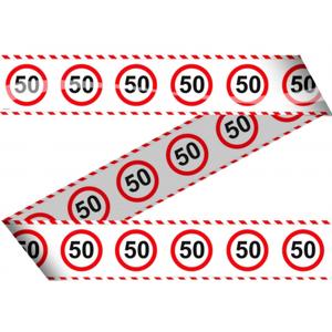 Afzetlint 50 jaar - 2x stuks - stopbord - 15 meter - Abraham/Sarah versiering - markeerlint