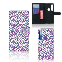 Motorola One Action Telefoon Hoesje Feathers Color - thumbnail