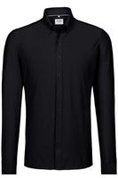 HAKRO Regular Fit Overhemd zwart, Effen - thumbnail