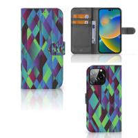 iPhone 14 Pro Max | Book Case | Abstract Green Blue