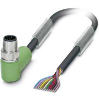 Phoenix Contact 1554843 Sensor/actuator connector, geassembleerd M12 Aantal polen (sensoren): 12 Stekker, haaks 10.00 m 1 stuk(s) Piece