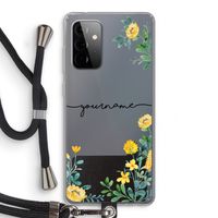 Gele bloemen: Samsung Galaxy A72 5G Transparant Hoesje met koord