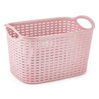 Plasticforte opbergmand - kastmandje - 6,4 liter - roze - kunststof - 19 x 29 x 18 cm