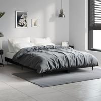 Bedframe LED massief hout zwart 140x190 cm - thumbnail
