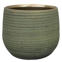 Ter Steege Plantenpot - keramiek - donkergroen - D15-H13 cm