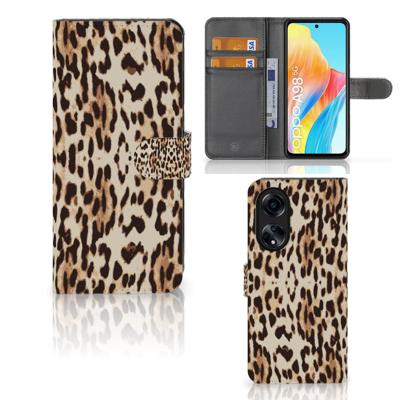 OPPO A98 5G | Telefoonhoesje | Met pasjeshouder | Leopard