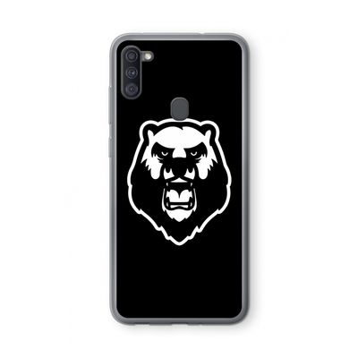 Angry Bear (black): Samsung Galaxy A11 Transparant Hoesje