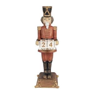 Clayre & Eef Beeld Notenkraker 32 cm Rood Polyresin Kerstfiguren