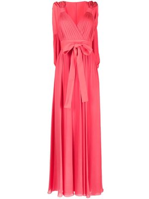 Elie Saab robe longue à détail de nœud - Rouge