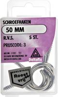 Schroefhaken 50mm rvs 5st - Deltafix