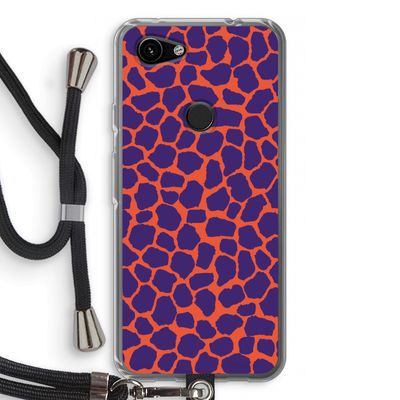 Purple Giraffe: Pixel 3a Transparant Hoesje met koord