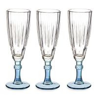 Luxe Exotic Collection Champagneglazen set 6x stuks op blauw voet 170 ml   - - thumbnail