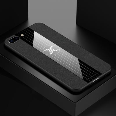 Voor iPhone 8 & 7 XINLI stiksels doek Textue schokbestendig TPU beschermhoes (zwart)